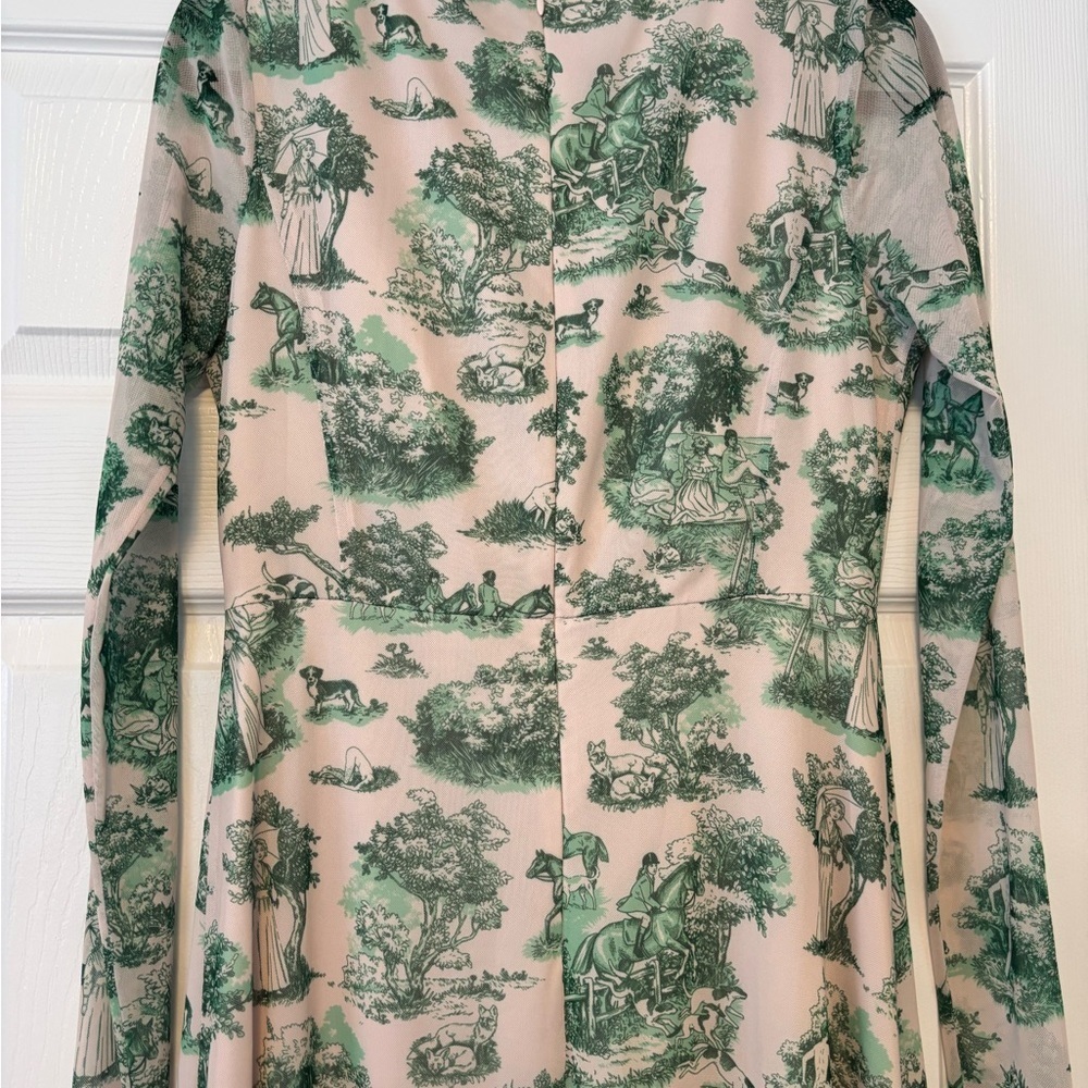 Rachel Antonoff Olivia Dress in Emerald Green Manhunt Toile - Picture 10 of 11